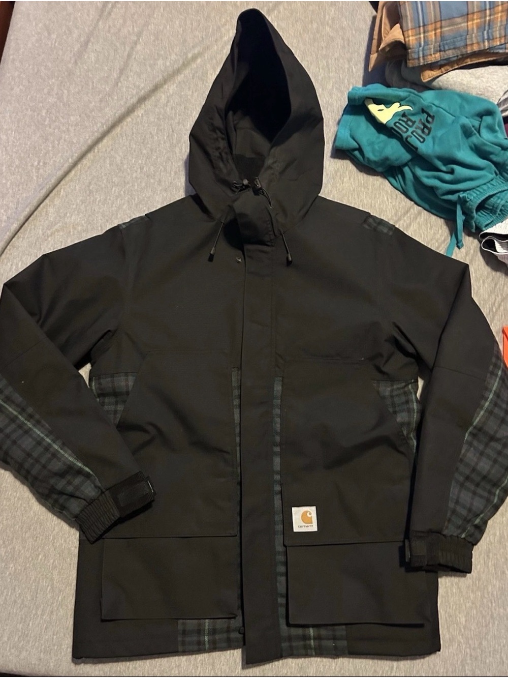 Carhartt WIP Black/Green Highbury Performance Jacket Men’s Large NWOT